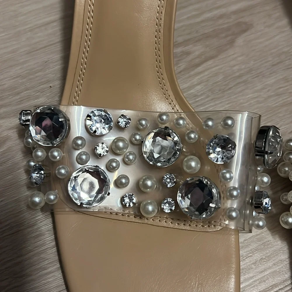 NWOT Zara embellished heeled sandal - Picture 3 of 8